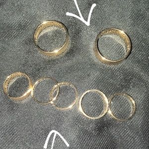 SET OF 7 GOLD RINGS NEVER WORN